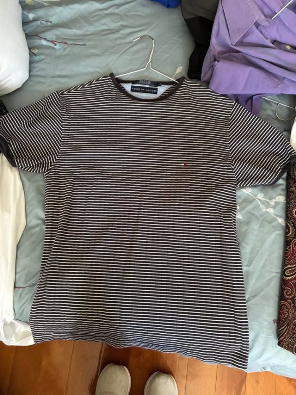 Tommy Hilfiger Striped Crew Neck T-Shirt 100% Cotton Small